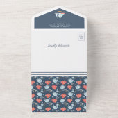 Ahoy It's a Boy 航海の Baby Shower オールインワン招待状 (外側)