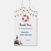 Ahoy It's a Boy 航海の Baby Shower ギフトタグ (正面)