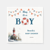 Ahoy It's a Boy 航海の Baby Shower スタンダードカクテルナプキン (正面)