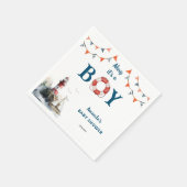 Ahoy It's a Boy 航海の Baby Shower スタンダードカクテルナプキン (角)