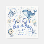 Ahoy It's a Boy 航海の Baby Shower スタンダードカクテルナプキン (正面)