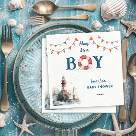 Ahoy It's a Boy 航海の Baby Shower スタンダードカクテルナプキン