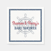 Ahoy It's a Boy 航海の Baby Shower スタンダードカクテルナプキン (正面)