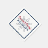 Ahoy It's a Boy 航海の Baby Shower スタンダードカクテルナプキン (角)