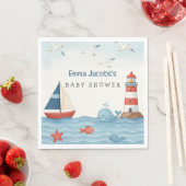 Ahoy It's a Boy 航海の Baby Shower スタンダードランチョンナプキン (インサイチュ)