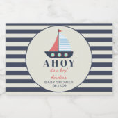 Ahoy It's a Boy 航海の Baby Shower スパークリングワインラベル (シングルラベル)