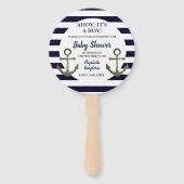 Ahoy It's a Boy 航海の Baby Shower ハンドファン (裏面)