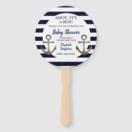 Ahoy It's a Boy 航海の Baby Shower ハンドファン