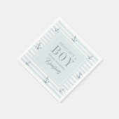 Ahoy It's a Boy 航海の Baby Shower パーソナライズされた スタンダードカクテルナプキン (角)