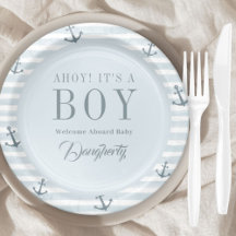 Ahoy It's a Boy 航海の Baby Shower パーソナライズされた