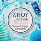 Ahoy It's a Boy 航海の Baby Shower ペーパープレート (パーティー)