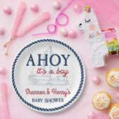 Ahoy It's a Boy 航海の Baby Shower ペーパープレート (パーティー)