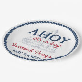Ahoy It's a Boy 航海の Baby Shower ペーパープレート (アングル)