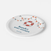 Ahoy It's a Boy 航海の Baby Shower ペーパープレート (アングル)