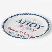 Ahoy It's a Boy 航海の Baby Shower ペーパープレート (アングル)