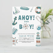 AHOY Its a Boy, 航海の Baby Shower 招待状 (スタンド正面)