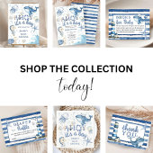 Ahoy It's a Boy 航海の Baby Shower 招待状