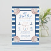 Ahoy It's A Boy 航海の Baby Shower 招待状 (スタンド正面)