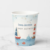 Ahoy It's a Boy 航海の Baby Shower 紙コップ (裏面)