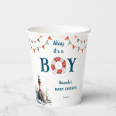 Ahoy It's a Boy 航海の Baby Shower 紙コップ (裏面)