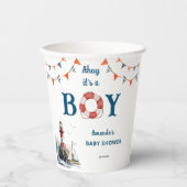Ahoy It's a Boy 航海の Baby Shower 紙コップ (正面)
