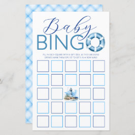 Ahoy It's a Boy 航海の Baby Shower Bingo Game