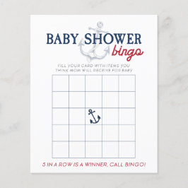 Ahoy It's a Boy 航海の Baby Shower Bingo Game