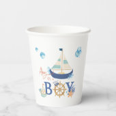 Ahoy It's a Boy 航海の Baby Shower Cups 紙コップ (裏面)
