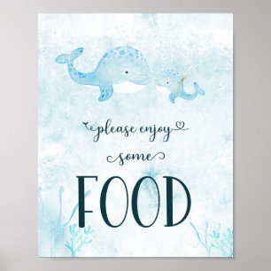 Ahoy It's a Boy 航海の Baby Shower Food Sign ポスター