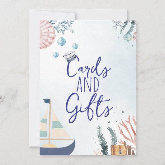 Ahoy It's a Boy 航海の Baby Shower Gift Sign (正面)