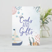 Ahoy It's a Boy 航海の Baby Shower Gift Sign (スタンド正面)