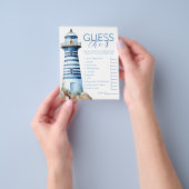 Ahoy It's a Boy 航海の Baby Shower Guessing Game チラシ (手)