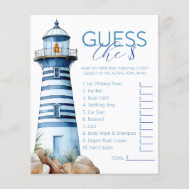 Ahoy It's a Boy 航海の Baby Shower Guessing Game チラシ