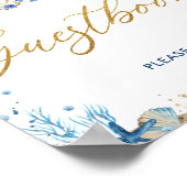 Ahoy It's a Boy 航海の Baby Shower Guestbook ポスター (角)