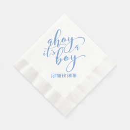 Ahoy It's A Boy 航海の Baby Shower Sip and See 縁ありランチョンナプキン