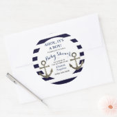 Ahoy It's a Boy 航海の Baby Shower Stickers ラウンドシール (封筒)