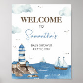 Ahoy It's A Boy 航海の Baby Shower Welcome ポスター (正面)