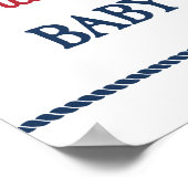 Ahoy It's a Boy 航海の Baby Shower Welcome Sign ポスター (角)