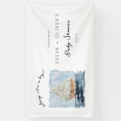 Ahoy It's A Boy 航海の Baby Shower Welcome Sign 横断幕 (縦)