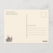 Ahoy It's a Boy 航海の Blue Baby Shower招待状 ポストカード (裏面)