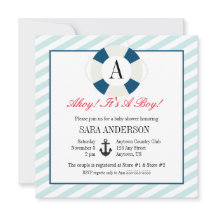 Ahoy It's A Boy 航海の Monogram Baby Shower