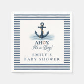 Ahoy It's A Boy 航海の Navy Blue Baby Shower スタンダードカクテルナプキン (正面)