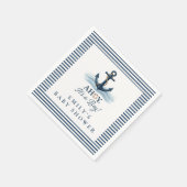 Ahoy It's A Boy 航海の Navy Blue Baby Shower スタンダードカクテルナプキン (角)