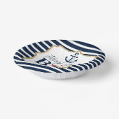 Ahoy It's A Boy 航海の Navy Blue Baby Shower ペーパーボウル (傾斜あり)