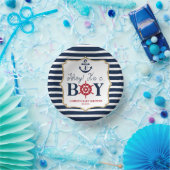 Ahoy It's A Boy 航海の Navy Blue Baby Shower ペーパーボウル (パーティー)