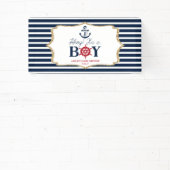 Ahoy It's A Boy 航海の Navy Blue Baby Shower 横断幕 (インサイチュ)