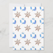 Ahoy It's A Boy 航海の On Board Baby Shower 招待状 (裏面)