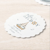 Ahoy It's a Boy 航海の Sailboat ペーパーコースター (アングル)