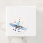 Ahoy It's A Boy 航海の Sailboat Baby Shower フェイバータグ (インサイチュ)