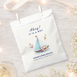 Ahoy It's A Boy 航海の Sailboat Baby Shower フェイバーバッグ